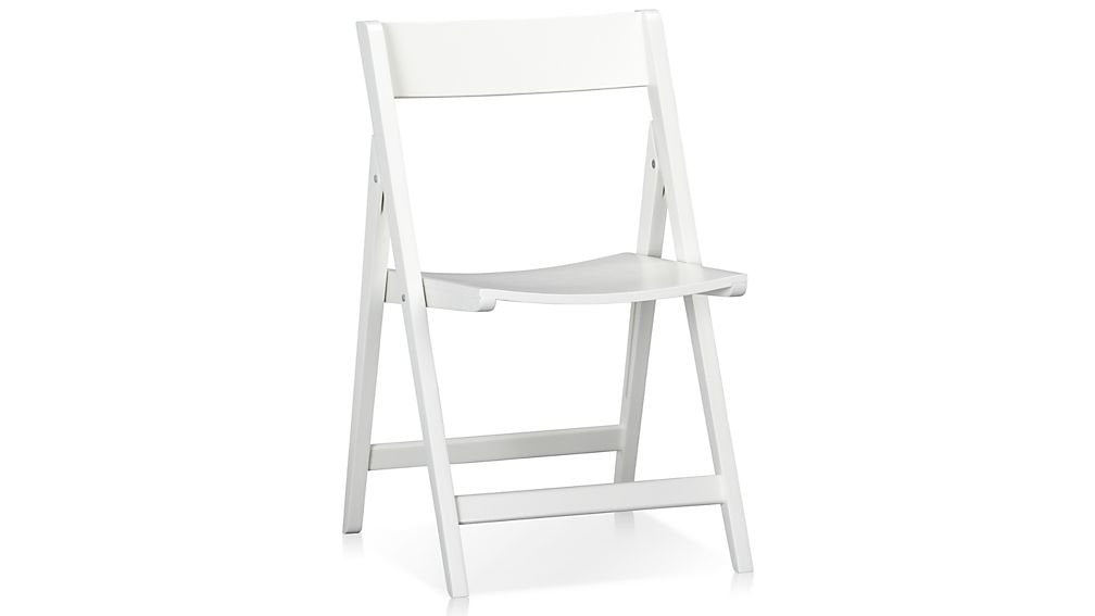 Solid Wood White Folding Dining Chairs for Living Room | Set of 1 Wooden Chair