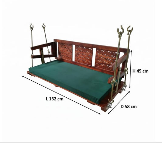 Jhula for Adults for Home Reversible Wooden Swing Jhula for Indoor Outdoor & Balcony