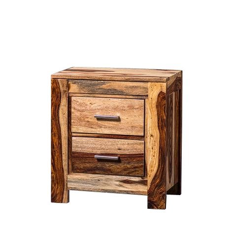 Sheesham Wood Adelphi Bedside Table for Bedroom Living Room with 2 Drawer End Table