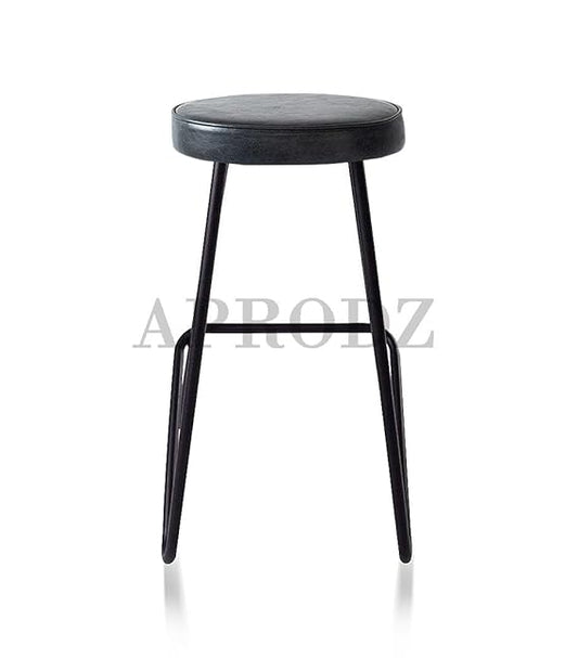 Bar Stool for Home bar, Counter Stool Chair Modern, Shop Industrial Stool with footrest, Black Metal and Wood, Set of 2