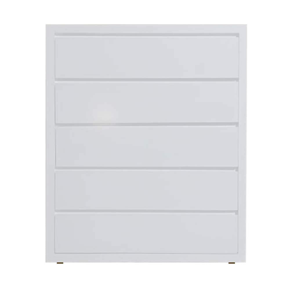 APRODZ Mango Wood Warsaw Chest of 5 Drawers Storage Dresser for Living Room Furniture (White Finish)