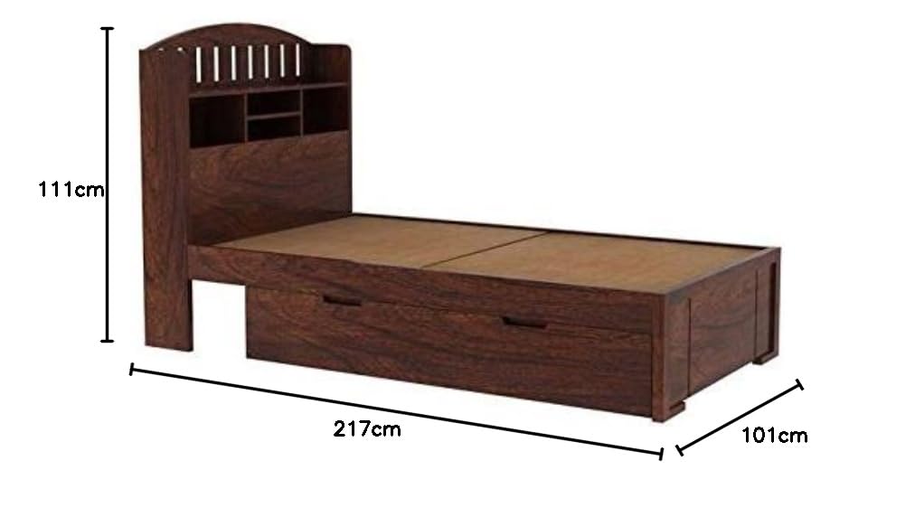 Sheesham Wood Santiago Storage Single Bed for Bedroom Stylish