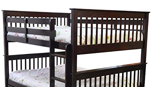 Mango Wood Gapefa Bunk Bed with Storage for Bedroom | Brown Finish