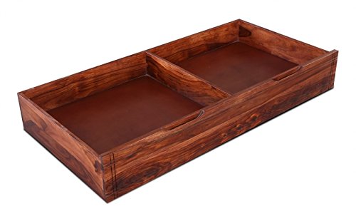 Solid Wood Tampa Bed with Storage for Bedroom | Dark Teak Finish