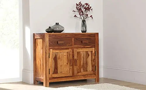 Mango Wood Colatina Sideborad Storage Stylish Cabinet for Living Room | Natural Finish
