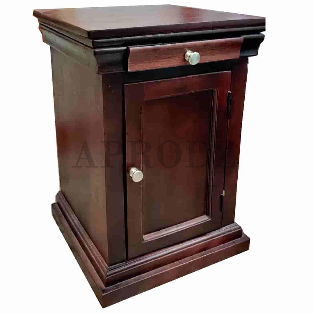 Mango Wood AOPO One Door and One Darwer Bedside Storage Table for Living Room