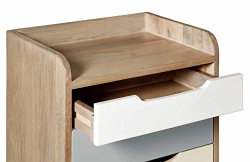 Mango Wood Serpa Stylish Bedside Table for Bedroom Living Room with 3 Drawer End Table