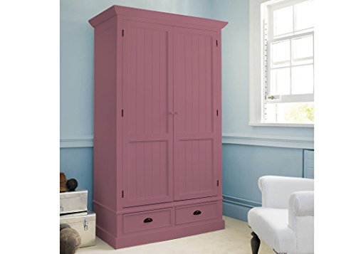 Aprodz Mango Wood Multipurpose Storage Warsaw Wardrobe for Living Room | 2-Door and 2 Drawer Almirah | Grey