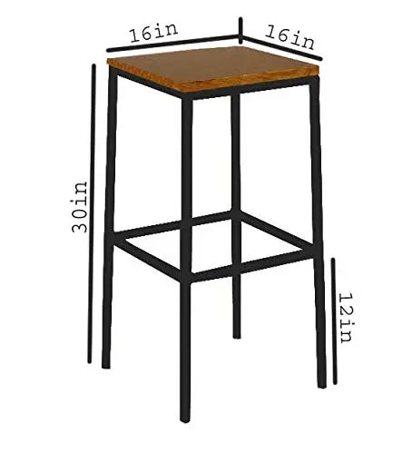 Maude Mango Wood and Metal Bar Stool (Solid Wood - Black)
