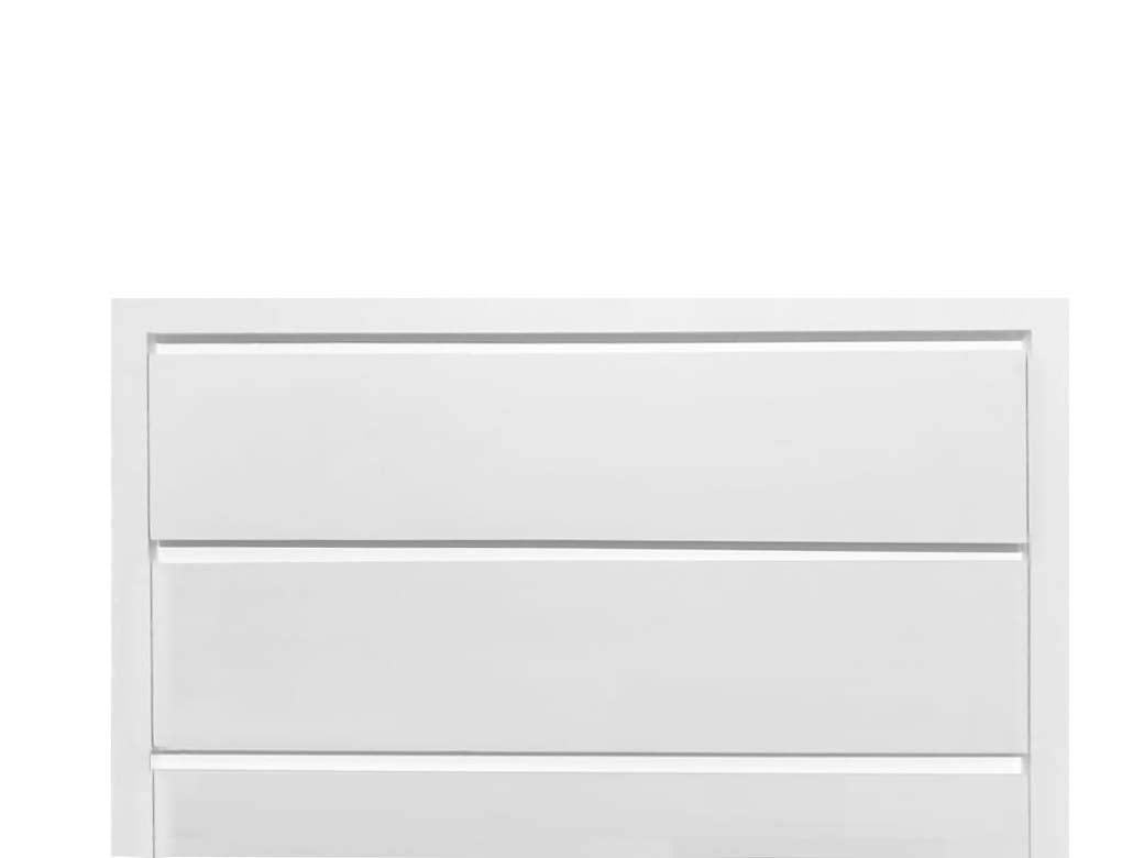 APRODZ Mango Wood Warsaw Chest of 5 Drawers Storage Dresser for Living Room Furniture (White Finish)