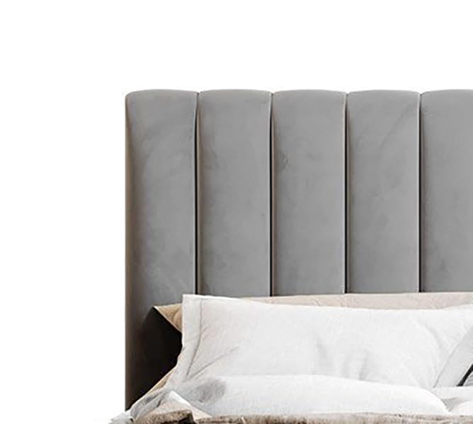 Fluted Velvet Upholstered Bed – Stylish Hydraulic Storage Bed for Comfortable Sleep & Elegant Bedroom Aesthetic