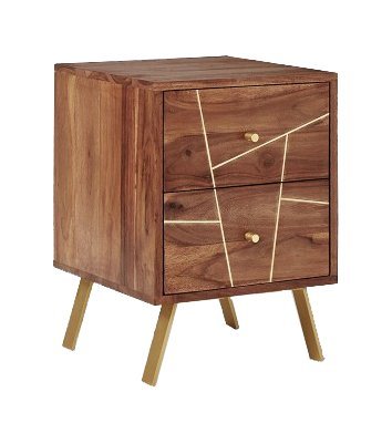 Solid Wood Gandra Bedside Storage Table for Living Room