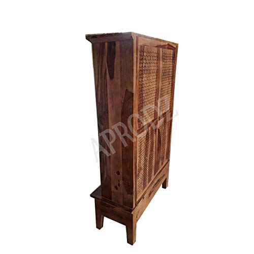 Sheesham Wood Temple with 3 Drawer for Pooja Room | Temple for Home | Pooja Mandir (Rosewood - Natural)