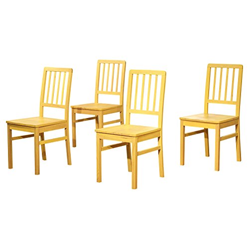 APRODZ Solid Wood Dark Grey Natal Dining Chairs for Living Room | Set of 4 Wooden Chair