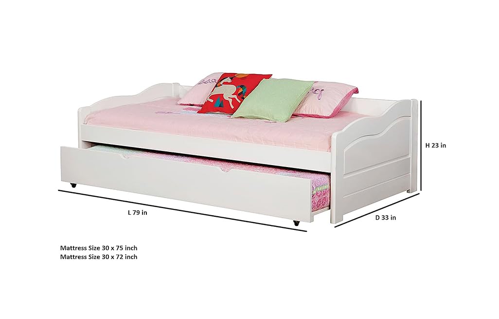 Solid Wood Gymea Daybed with Trundle Bed for Living Room | Bed for Bedroom