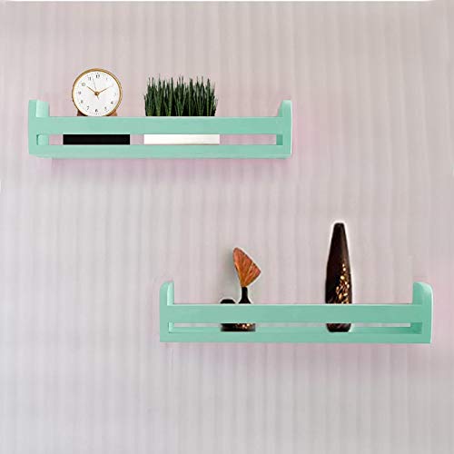 Childrens Wall Mounted Floating Shelves - 2 Set Shelf - Kid’s Room Bookshelf Display Nursery Books and Toy Storage Display Organizer