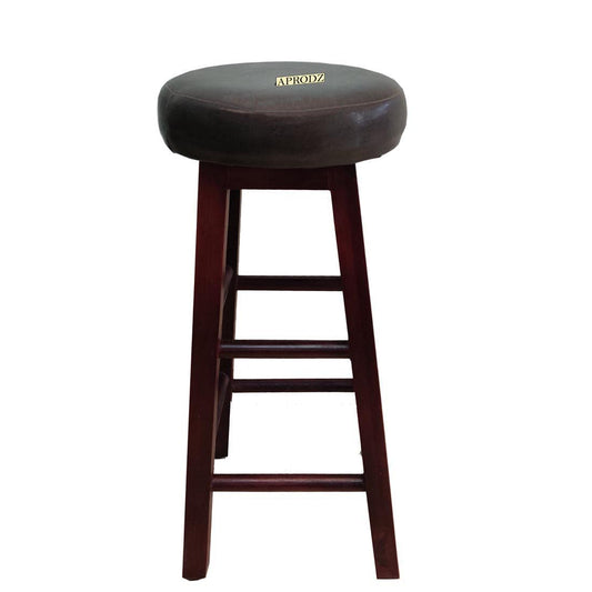 Vero Bar & Kitchen Stool – Elegant Brown Faux Leather Upholstered Seat with Sturdy Wooden Legs for Dining & Counter Seating