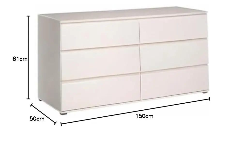 Mango Wood Warsaw Chest of 5 Drawers Storage Dresser for Living Room Furniture (White Finish)