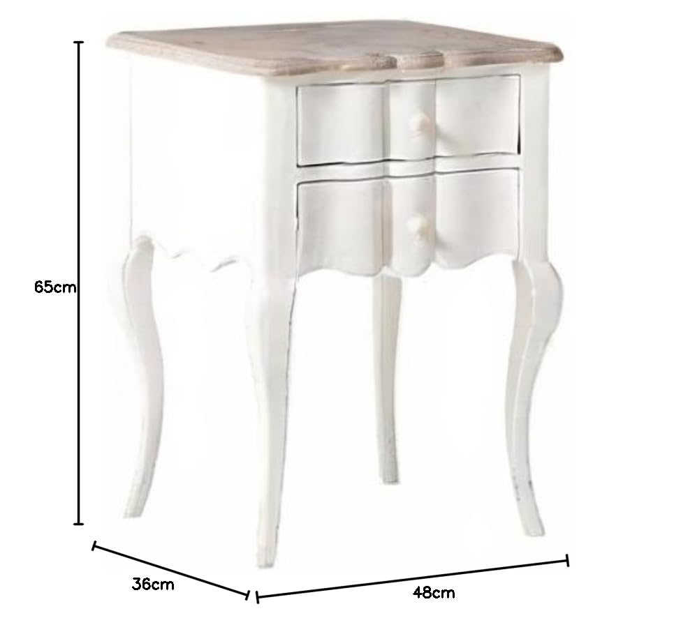 Mango Wood Cavite One Drawer Selves Bedside Storage Table for Bedroom | White Finish