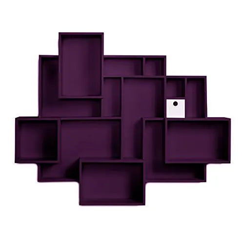 Wooden Kiev Floating Wall Shelf for Living Room | Wall Shelves for Home | Eggplant