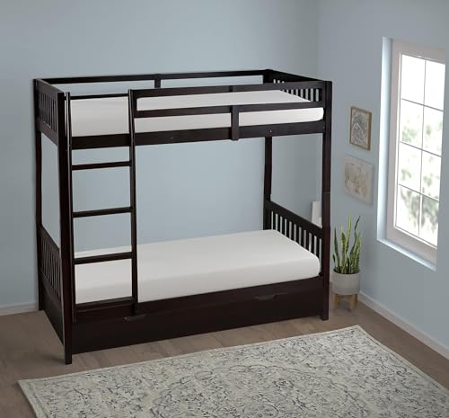 APRODZ Sheesham Wood Moyer Bunk Bed for Bedroom |Light Rosewood Finish