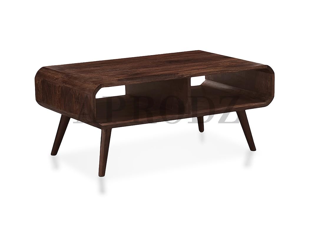 Rectangular Coffee Table with Storage | Stylish Center Table in Provincial Teak Finish for Living Room and Home Décor