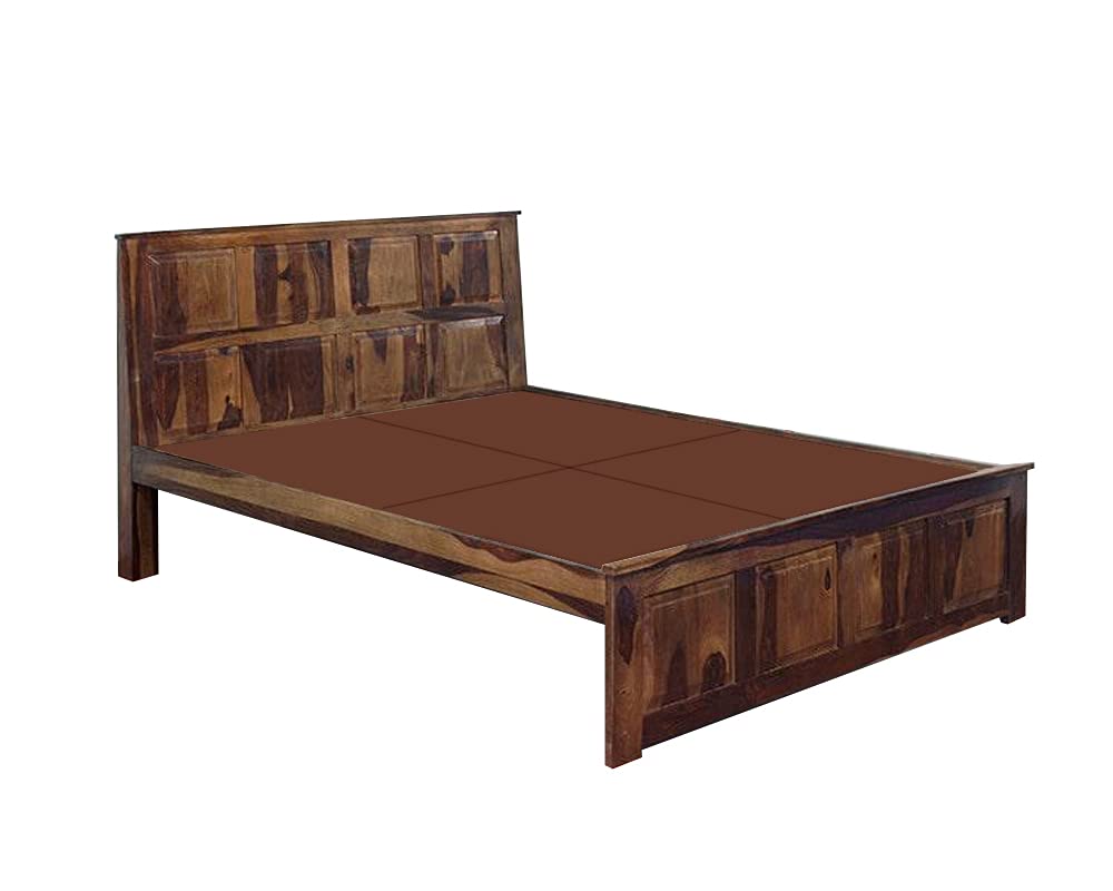 Sheesham Wood Cordoba Queen Size Bed for Bedroom | Mahogany Finish