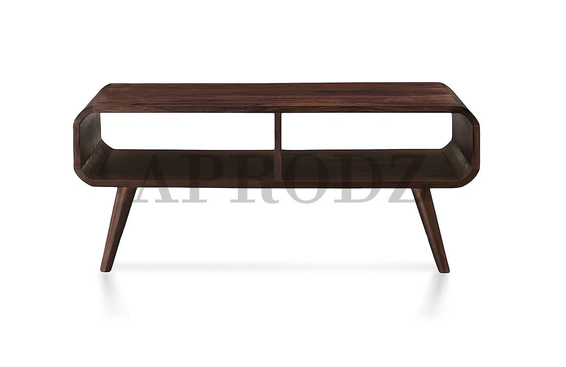 Rectangular Coffee Table with Storage | Stylish Center Table in Provincial Teak Finish for Living Room and Home Décor