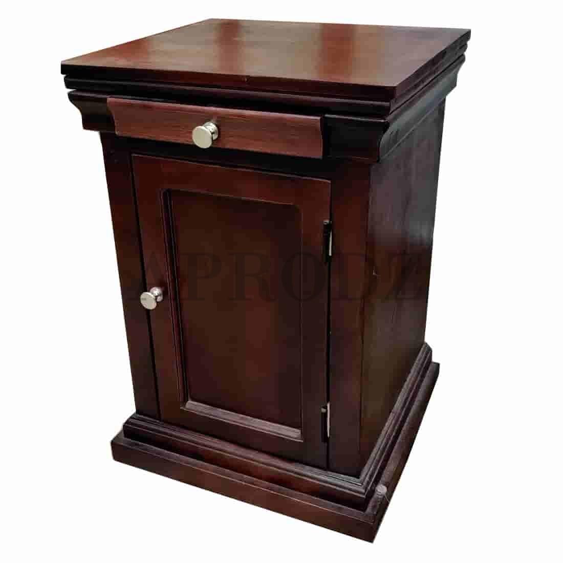 Mango Wood AOPO One Door and One Darwer Bedside Storage Table for Living Room