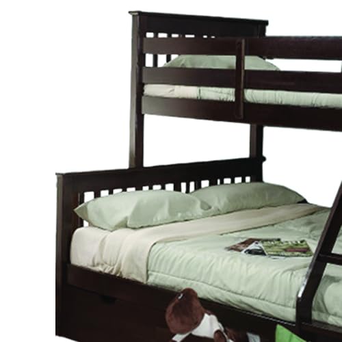 Sheesham Wood Fragho Bunk Bed – Sturdy Wooden Bunk Bed with Spacious Storage for Kids’ Room, Bedroom & Guest Room (Brown Finish)