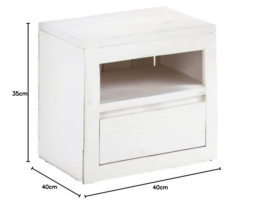 Mango Wood Sechura Bedside Table for Bedroom