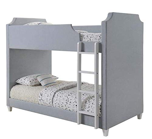 Gilroy Grey Upholstered Twin Bunk Bed for Bedroom