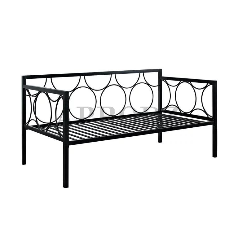 Acceber Three Seater Metal Sofa with Mattress and 2 bolsters (Metal - White Powdercoated)