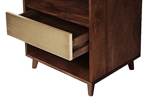Mango Wood Alfena Bedside Table for Bedroom Living Room with 1 Drawer End Table