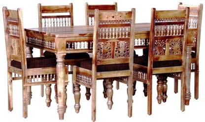 Sheesham Wood Norcross 6 Seater Dining Table Set for Home | Dining Furniture | Brown Finish