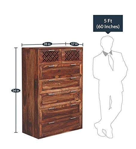 Durque Sheesham Wood Chest of Drawer - Provincial Teak Finish