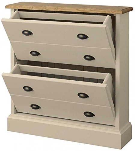 APRODZ Mango Wood Two Door Storage Truo Shoe Rack Cabinet for Living Room | Shoe Organizer | Blue