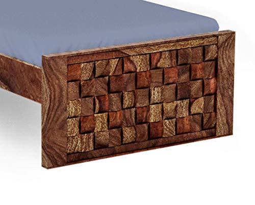 Sheesham Wood Without Storage Boxto Single Size Bed for Bedroom Stylish | Brown Finish