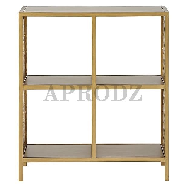 Star Willow 2 Rack Metal Bookcase Gold Powdercoated Finish