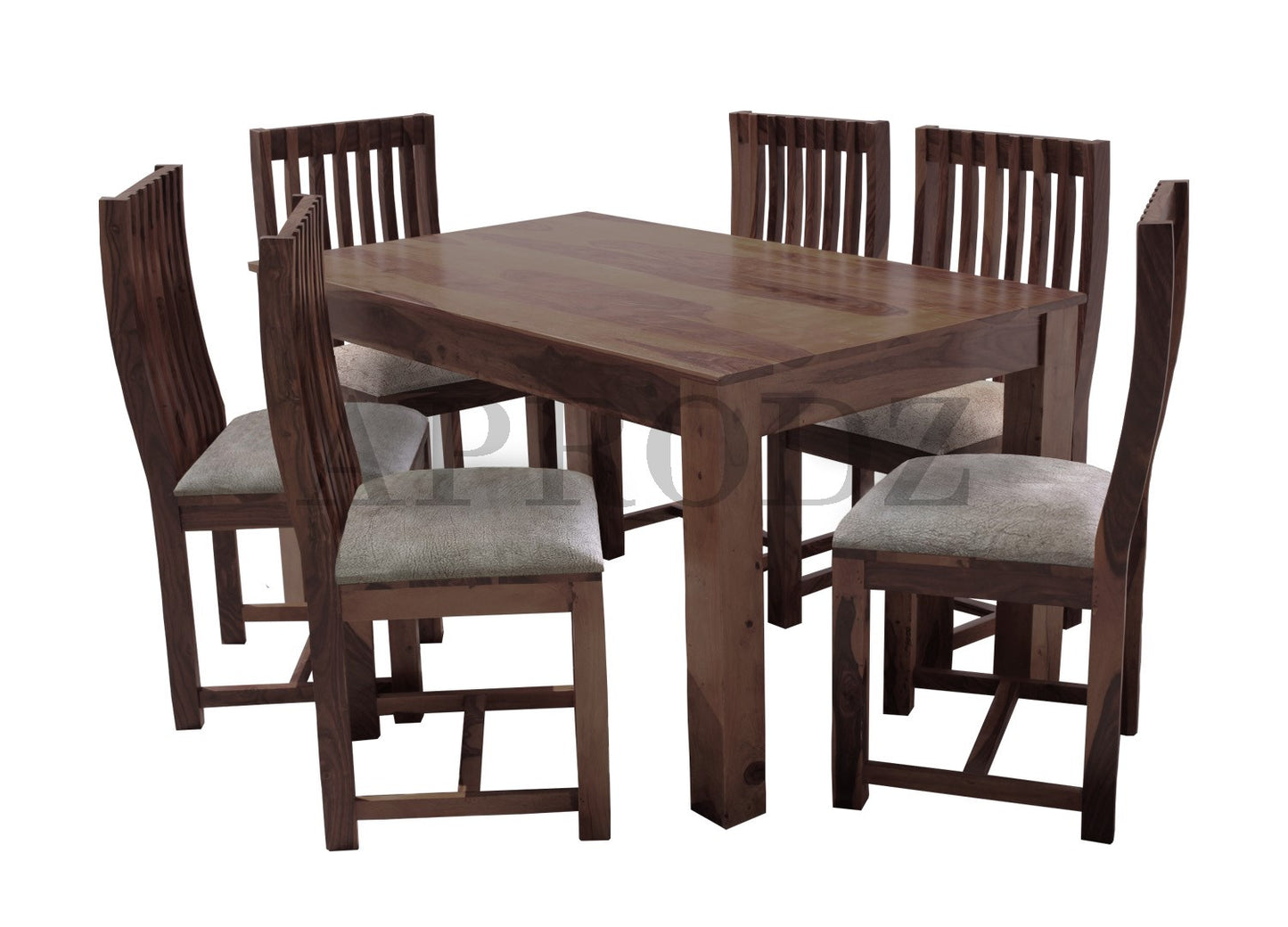 Sheesham Wood and Upholstered Epso 6 Seater Dining Table Set for Home and Living Rooms| Dining Furniture