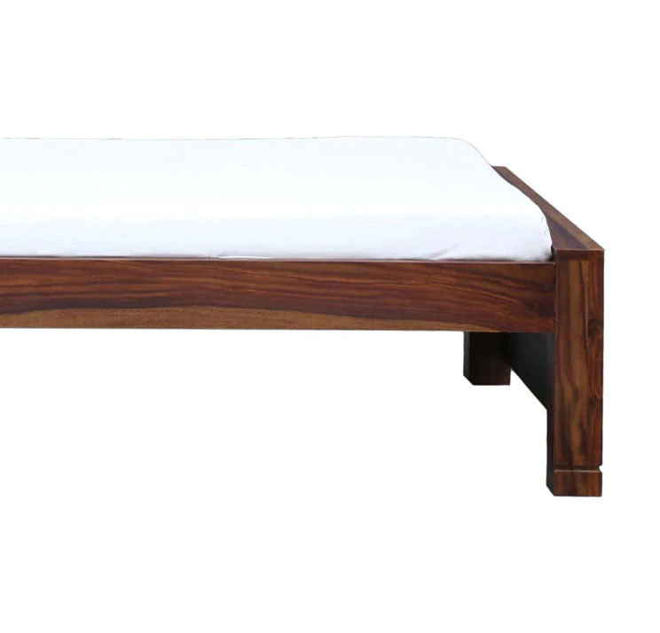 Sheesham Wood Without Storage Kour Single Size Bed for Bedroom Stylish | Natural Finish