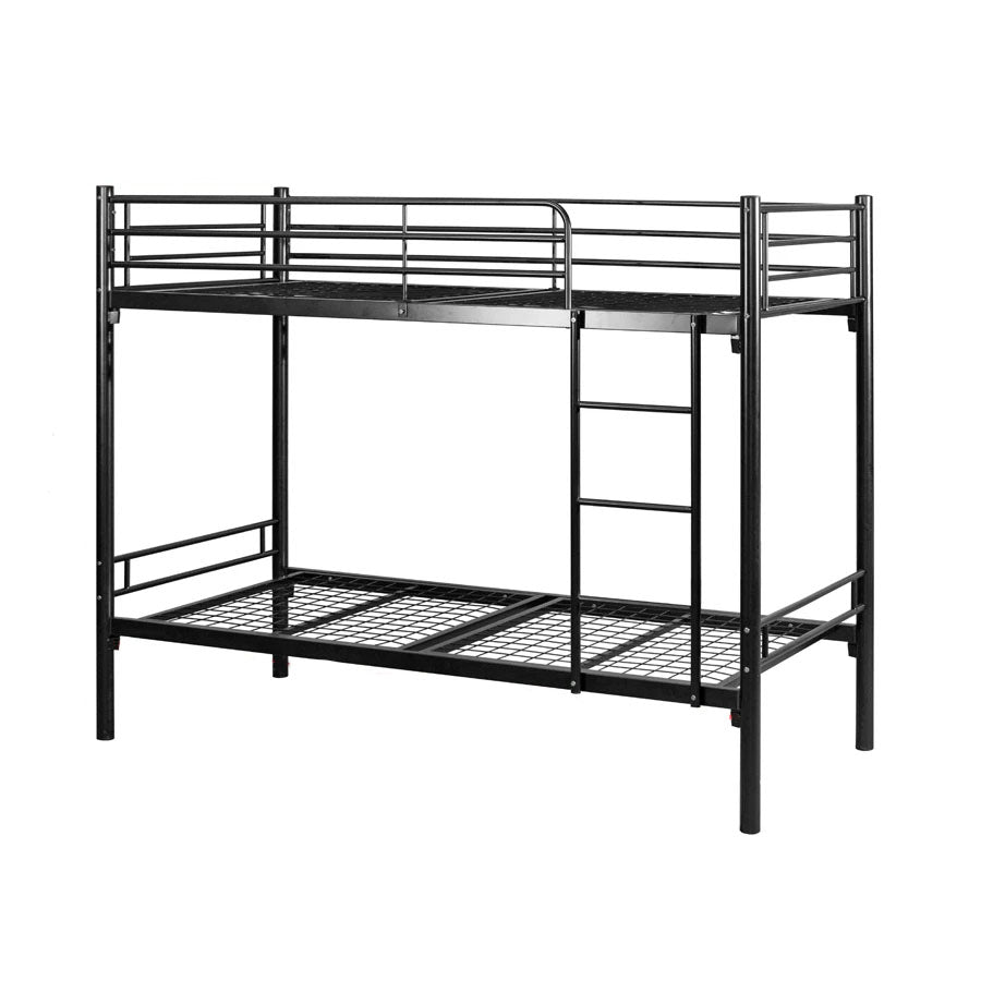 Rylan Single Size Metal Kids Bunk Bed Without Storage Single Bed Furniture for Bedroom Living Room Home (Mild Steel - Black Powdercoated)