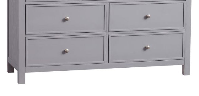Mango Wood Norto Extra Wide Dresser & Topper Set with Topper Mattress Changing pad is Also Included- Grey