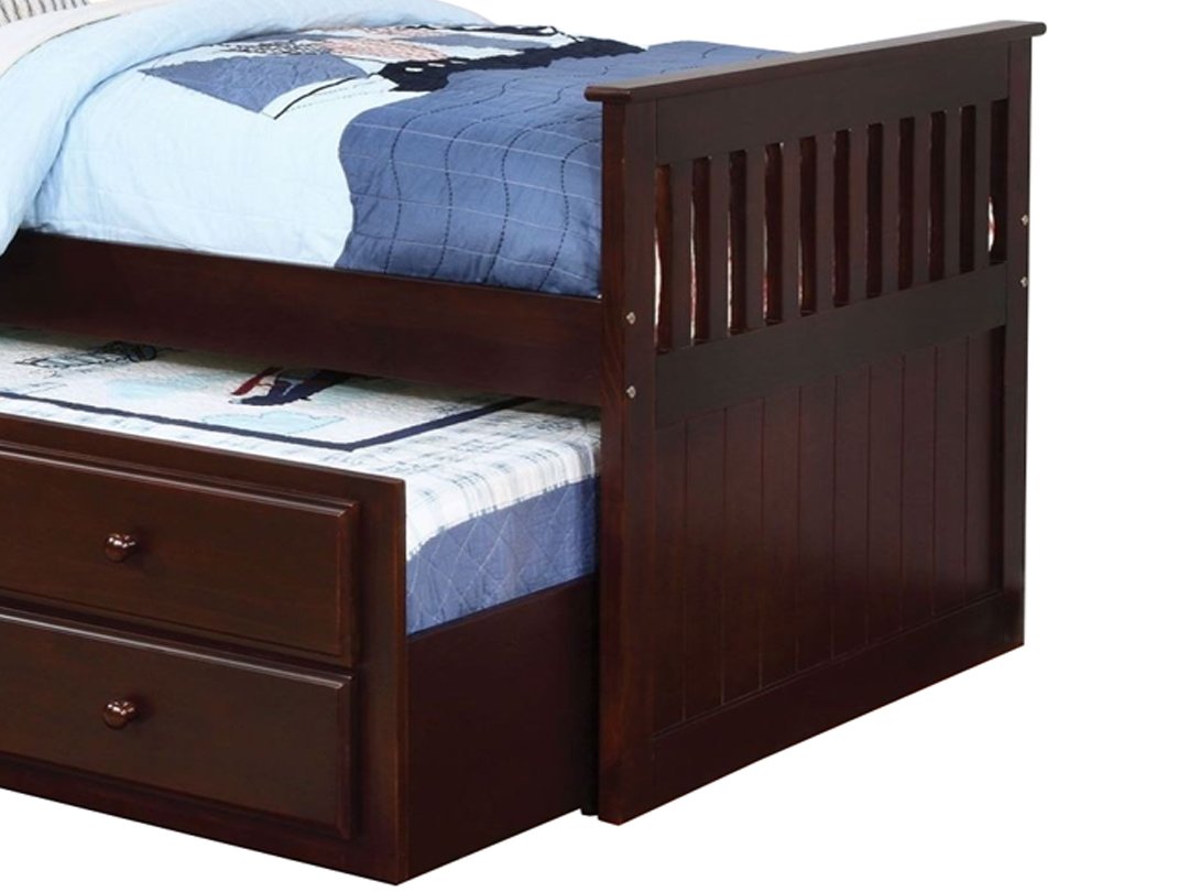 Sheesham Wood Oyster Daybed with Trundle Bed with Drawer Storage for Home | Bed for Bedroom
