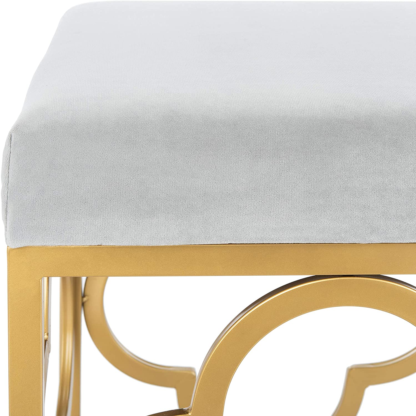 Fleur Bench Glam Velvet and Metal