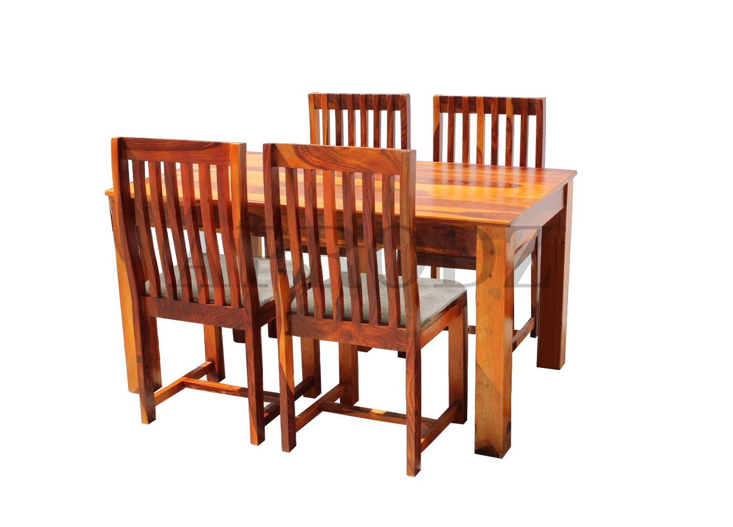 Sheesham Wood and Upholstered Epso 4 Seater Dining Table Set for Home and Living Rooms | Dining Furniture