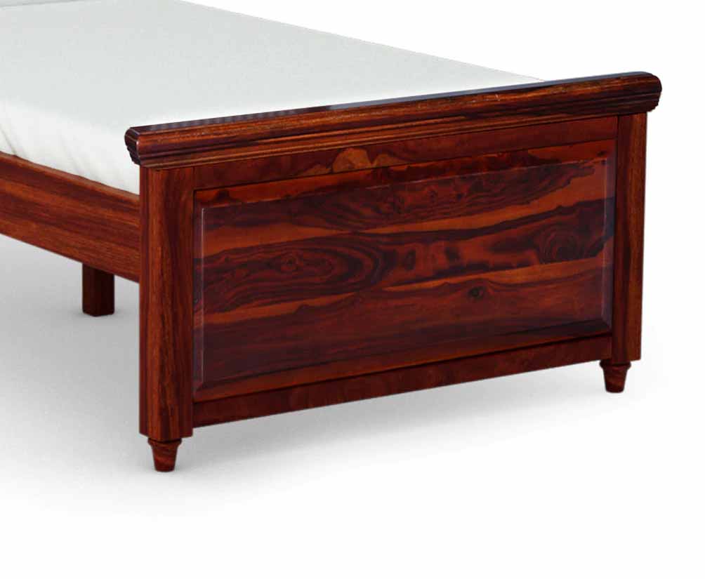 Sheesham Wood Without Storage Rowao Single Size Bed for Bedroom Stylish | Mohogany Finish