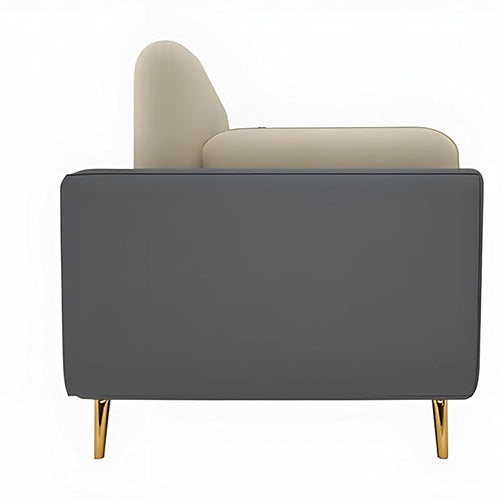 APRODZ Luxelle Modern Tri-Tone 3-Seater Sofa โ Navy Blue, Cream & Grey Fabric Couch with Cushioned Seating, Wooden Legs & Removable Covers โ Contemporary Living Room Furniture