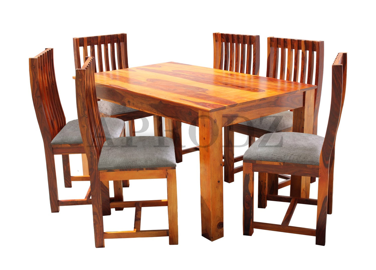 Sheesham Wood and Upholstered Epso 6 Seater Dining Table Set for Home and Living Rooms| Dining Furniture