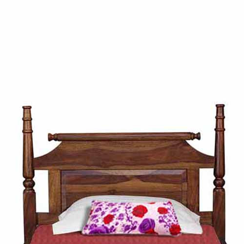 Sheesham Wood Without Storage Harlo Single Size Bed for Bedroom Stylish | Natural Finish